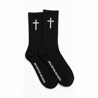 Kreuz Socken Variante, Mountain Movers christliches Design