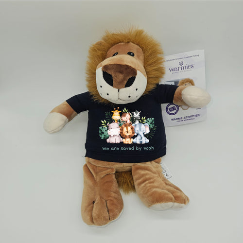 Warm cuddly toy "Saved by Noah animal" lion