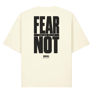 Fear Not Typo Heavy Oversized Shirt BackPrint, Cream, Rückseite
