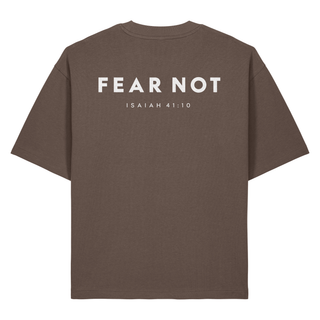 Fear Not Heavy Oversized Shirt Front & Back, Mocha, Rückseite