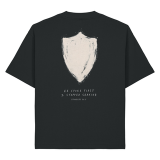 Do Not Fear Schild Heavy Oversized Shirt BackPrint, Schwarz, Rückseite