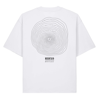 Fear Not Höhenlinien Heavy Oversized Shirt BackPrint, Weiß, Rückseite