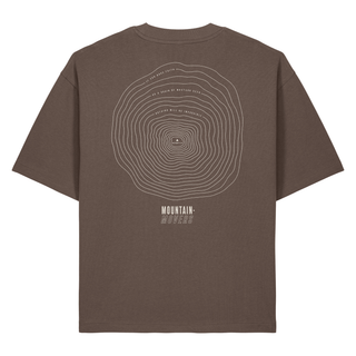 Fear Not Höhenlinien Heavy Oversized Shirt BackPrint, Mocha, Rückseite