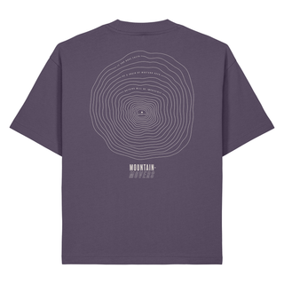 Fear Not Höhenlinien Heavy Oversized Shirt BackPrint, Grape, Rückseite