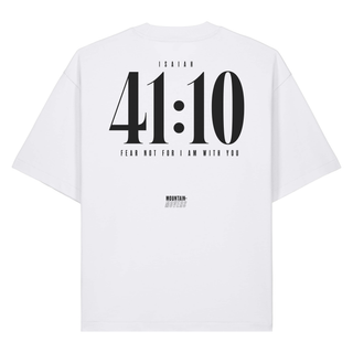 Jesaja 41:10 Heavy Oversized Shirt BackPrint, Weiß, Rückseite