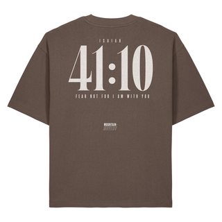 Jesaja 41:10 Heavy Oversized Shirt BackPrint, Mocha, Rückseite