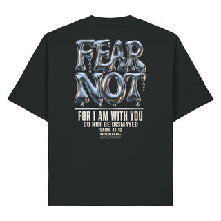 Fear Not Chrom Heavy Oversized Shirt BackPrint, Schwarz, Rückseite