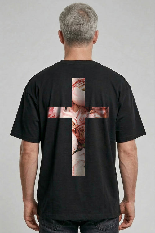 Rose Cross Oversized Shirt BackPrint