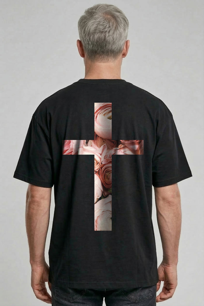 Rose Cross Oversized Shirt BackPrint