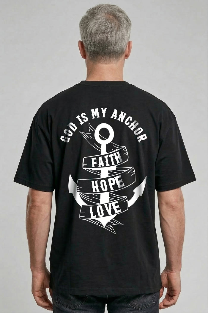 Anker oversized T-shirt met print op de achterkant