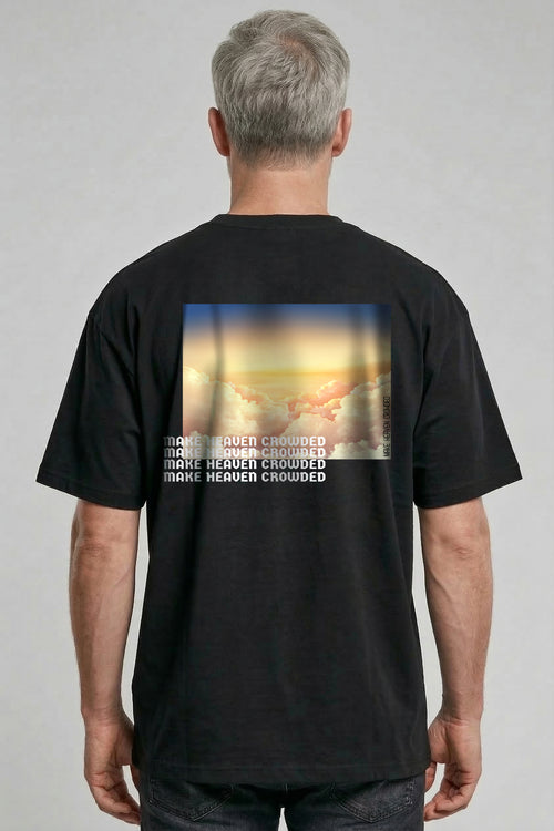 Maak een hemels druk oversized T-shirt met rugprint