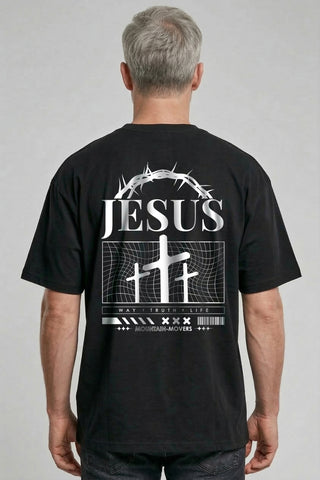 Jesus Way Truth Life Oversized, christliche Streetwear von Mountain Movers