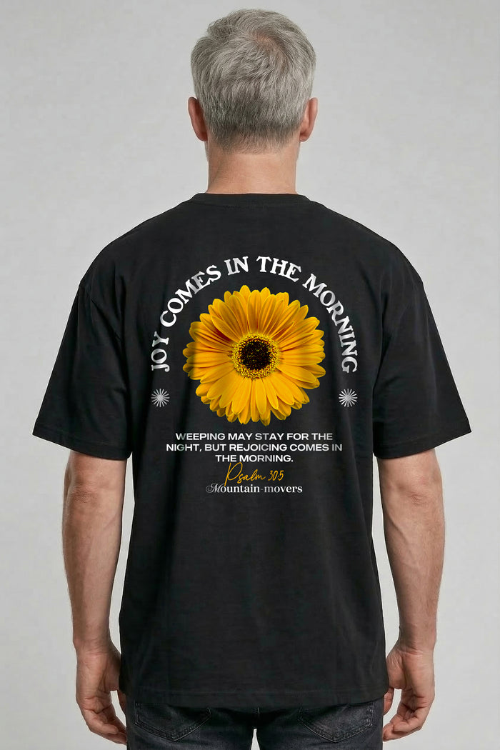 Joy comes in the morning Oversized Shirt BackPrint