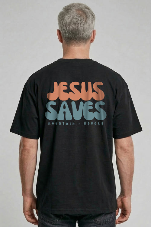 Jesus Saves Oversized T-Shirt Rugprint