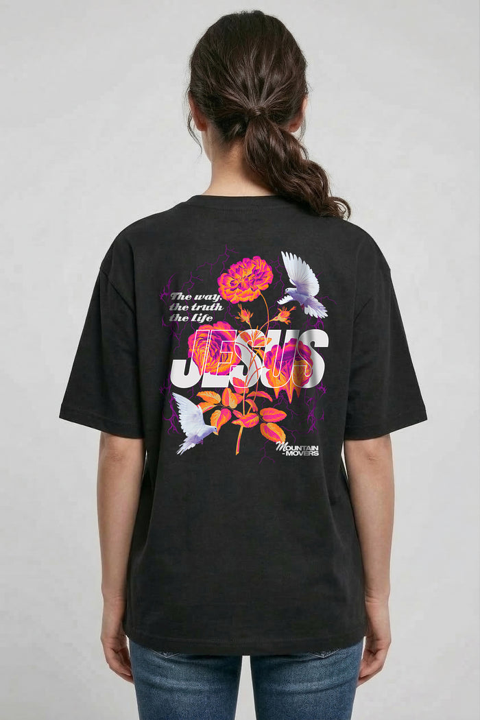 Jesus Flower Oversized Shirt Rugprint