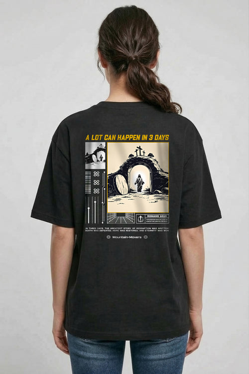 A lot can Happen in 3 Days Oversized Shirt Rugprint