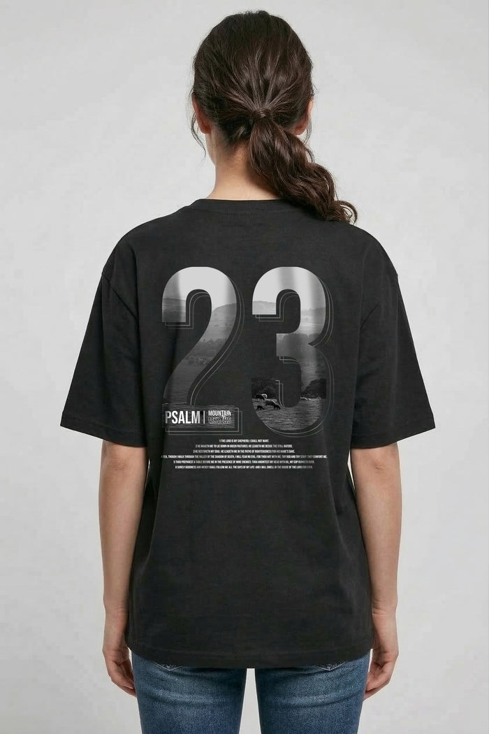 Psalm 23 Oversized T-shirt met print op de achterkant