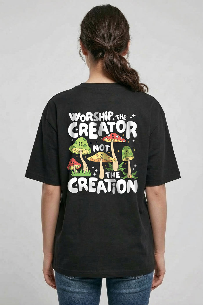 Worship the Creator Oversized Shirt Rugprint
