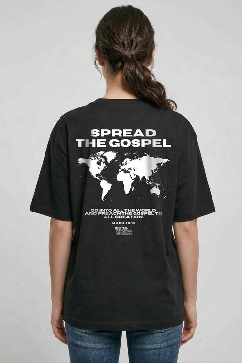 Gospel streetwear oversized T-shirt met print op de achterkant