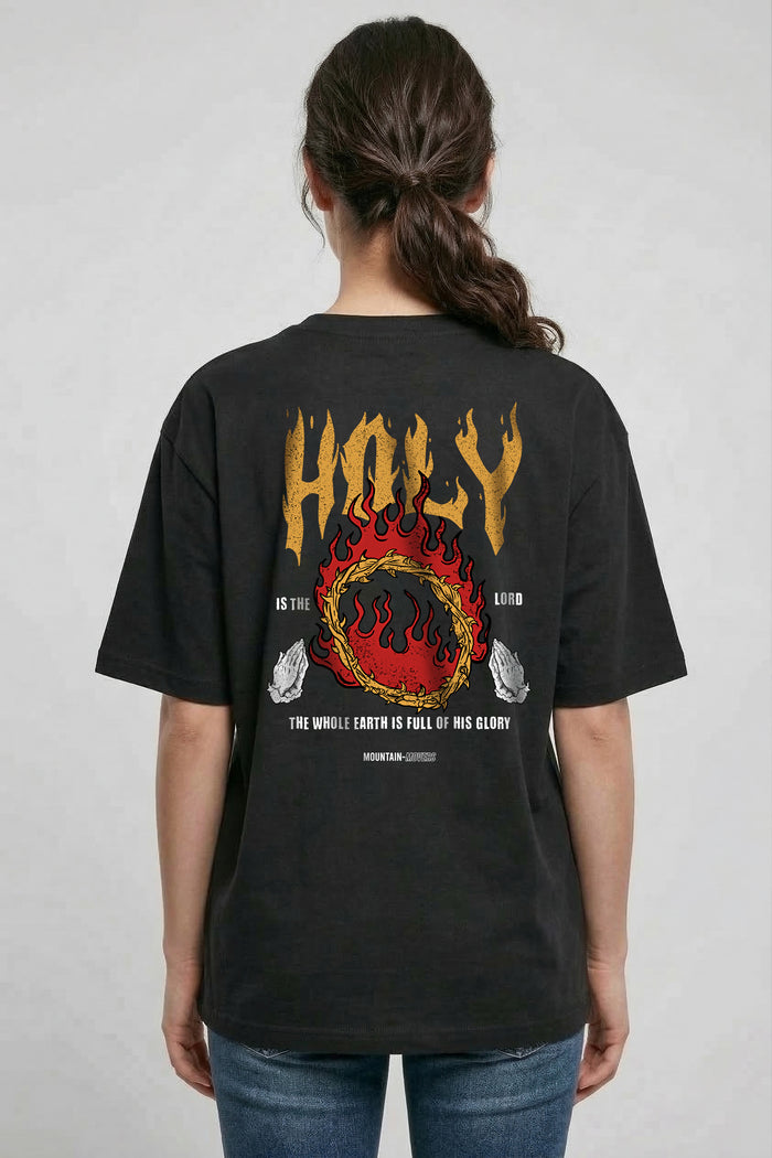 Holy Fire streetwear premium oversized shirt met print op de achterkant
