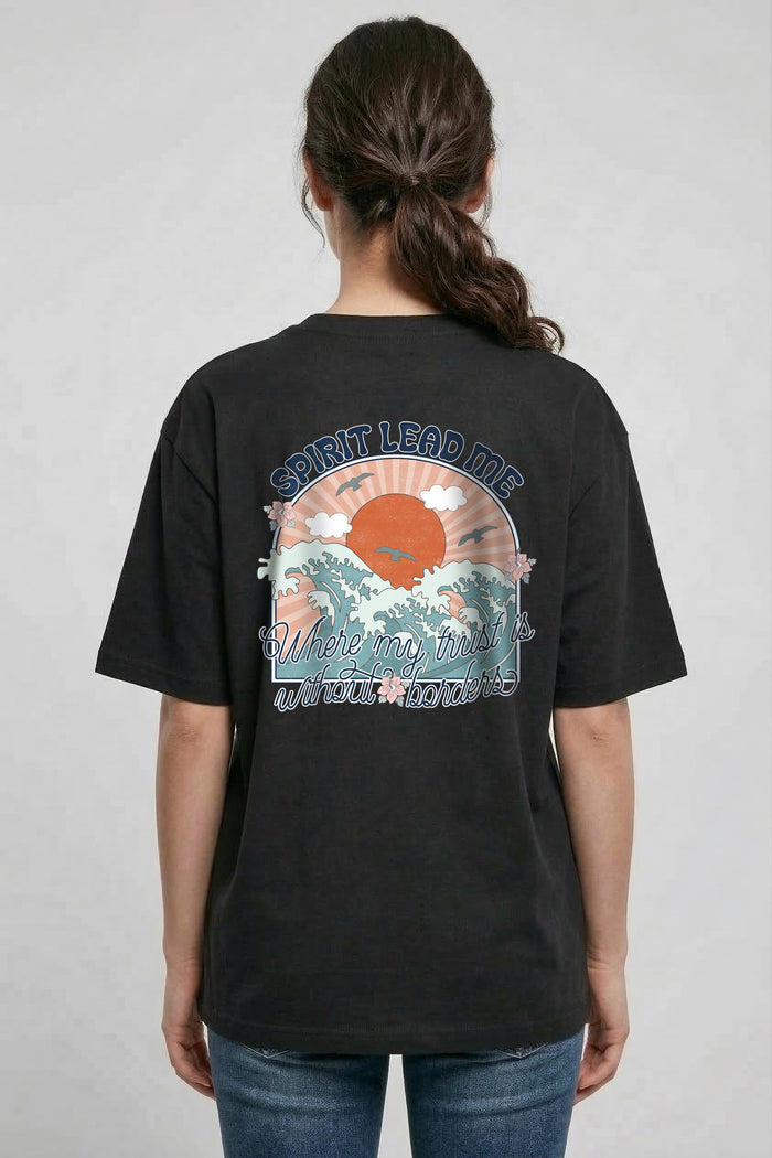 Spirit Lead me - Where my trust is Oversized Shirt BackPrint