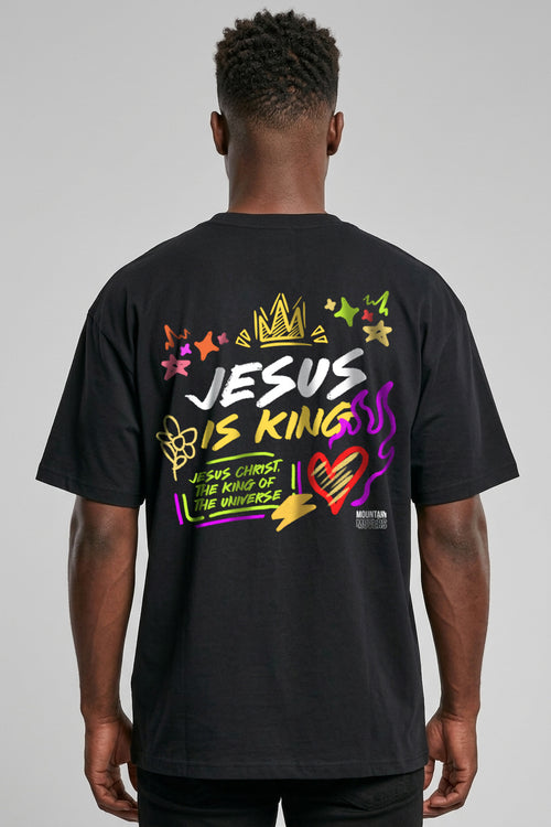 Jezus is koning Oversized T-Shirt Rugprint