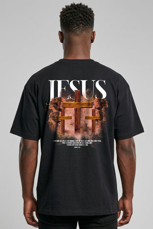 Jesus Oversized T-shirt met print op de achterkant