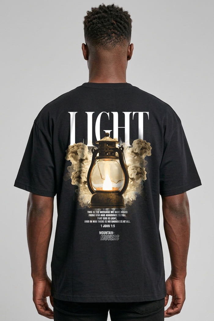 Licht oversized T-shirt met print op de achterkant