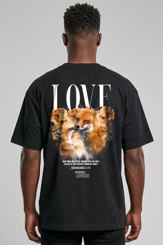 Love Fox Streetwear Oversized Shirt BackPrint im Lifestyle Look, Mountain Movers DACH