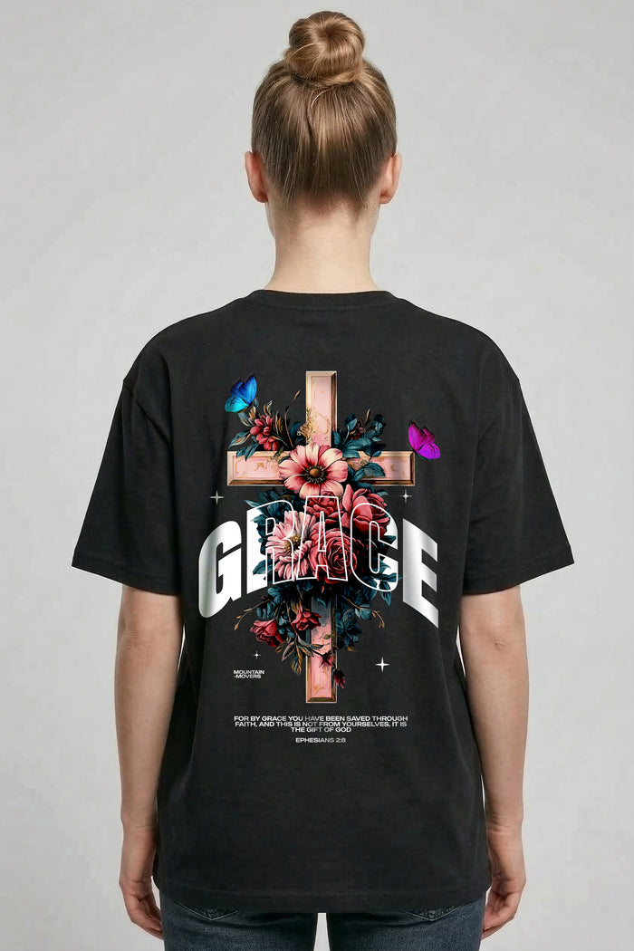 Grace Cross Oversized Shirt BackPrint