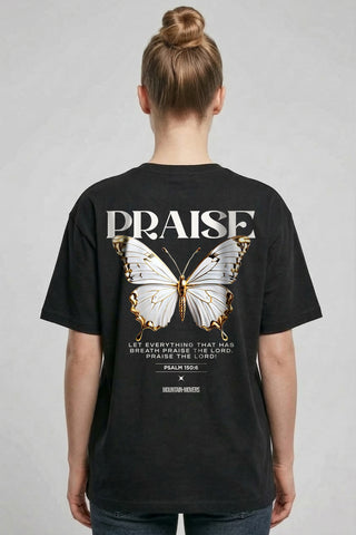 Praise the Lord Butterfly Oversize Shirt, christliche Streetwear von Mountain Movers