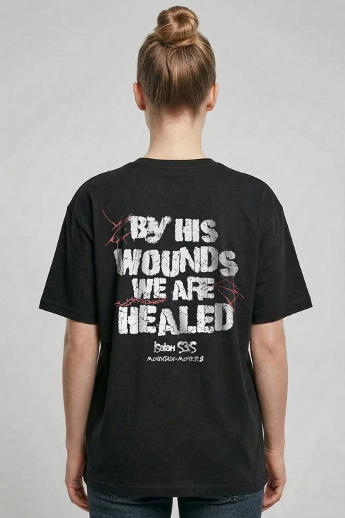 By his Wounds Oversized Shirt BackPrint