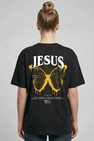 Jesus Butterfly Oversize Shirt, christliche Streetwear von Mountain Movers