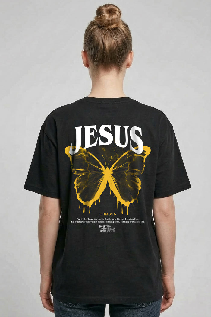 Jesus Butterfly Oversize Shirt BackPrint