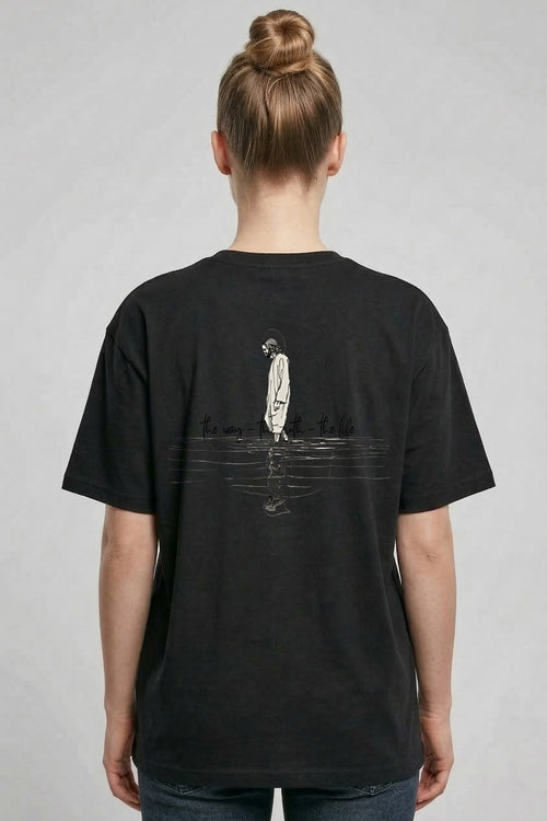 Jesus the way Lineart Oversized Shirt BackPrint