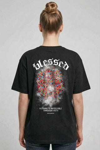 Blessed Oversized T-Shirt BackPrint im Lifestyle Look, Mountain Movers DACH