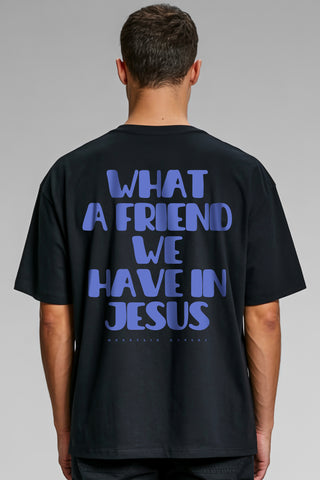 Friend in Jesus Oversized Shirt BackPrint im Lifestyle Look, Mountain Movers DACH
