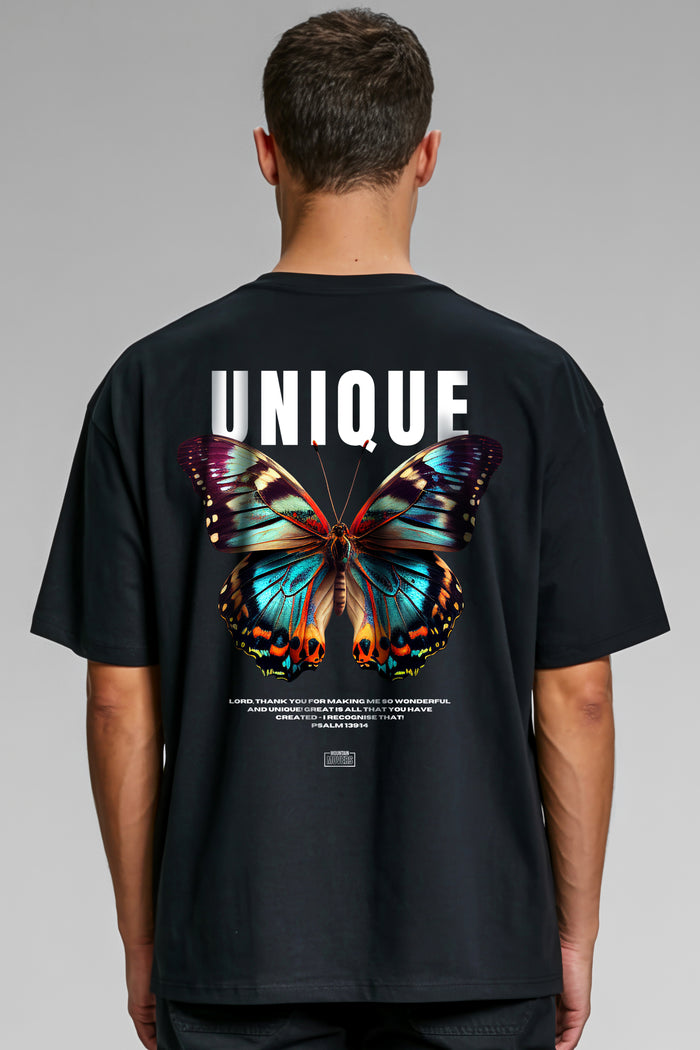 Uniek oversized T-shirt met vlinderprint op de rug