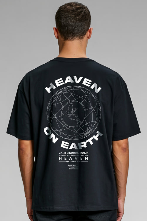 Heaven on Earth oversized T-shirt met rugprint