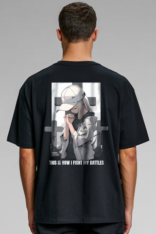Battles Anime Oversized Shirt BackPrint im Lifestyle Look, Mountain Movers DACH