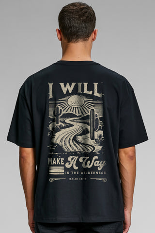 Way in the Wilderness Oversized Shirt BackPrint, christliche Streetwear von Mountain Movers