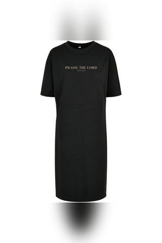 Praise the Lord T-Shirt Kleid Produktansicht mit Frontprint und Psalm 150:6