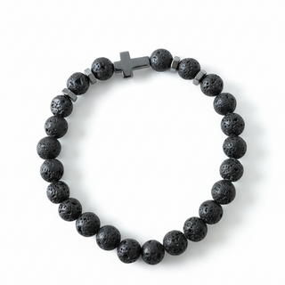 Surprise Kreuz Perlenarmband Detailansicht, Mountain Movers christliche Streetwear