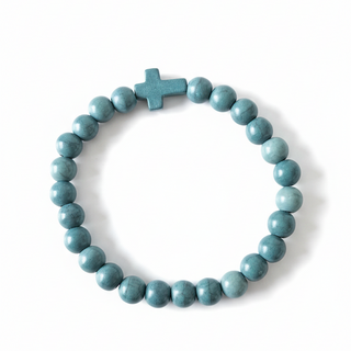 Surprise Kreuz Perlenarmband Detailansicht, Mountain Movers christliche Streetwear