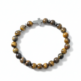 Surprise Kreuz Perlenarmband Detailansicht, Mountain Movers christliche Streetwear