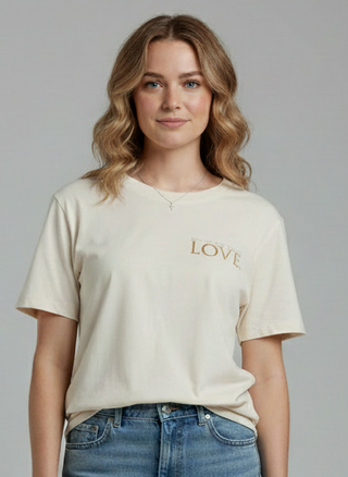 Golden Love T-Shirt Flatlay, Mountain Movers
