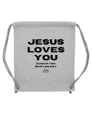 Skip Legday Gym Bag Grau, christlicher Turnbeutel von Mountain Movers