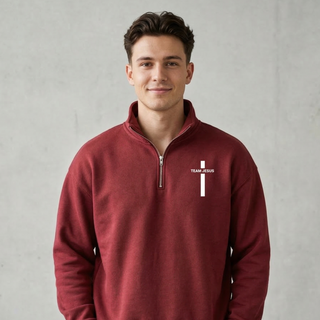 Team Jesus Half Zip Sweater, christliche Streetwear von Mountain Movers