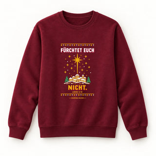 Fürchtet euch nicht Dorf Christmas Sweatshirt Burgunder