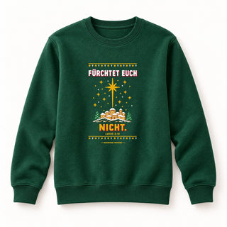Fürchtet euch nicht Dorf Christmas Sweatshirt Grün
